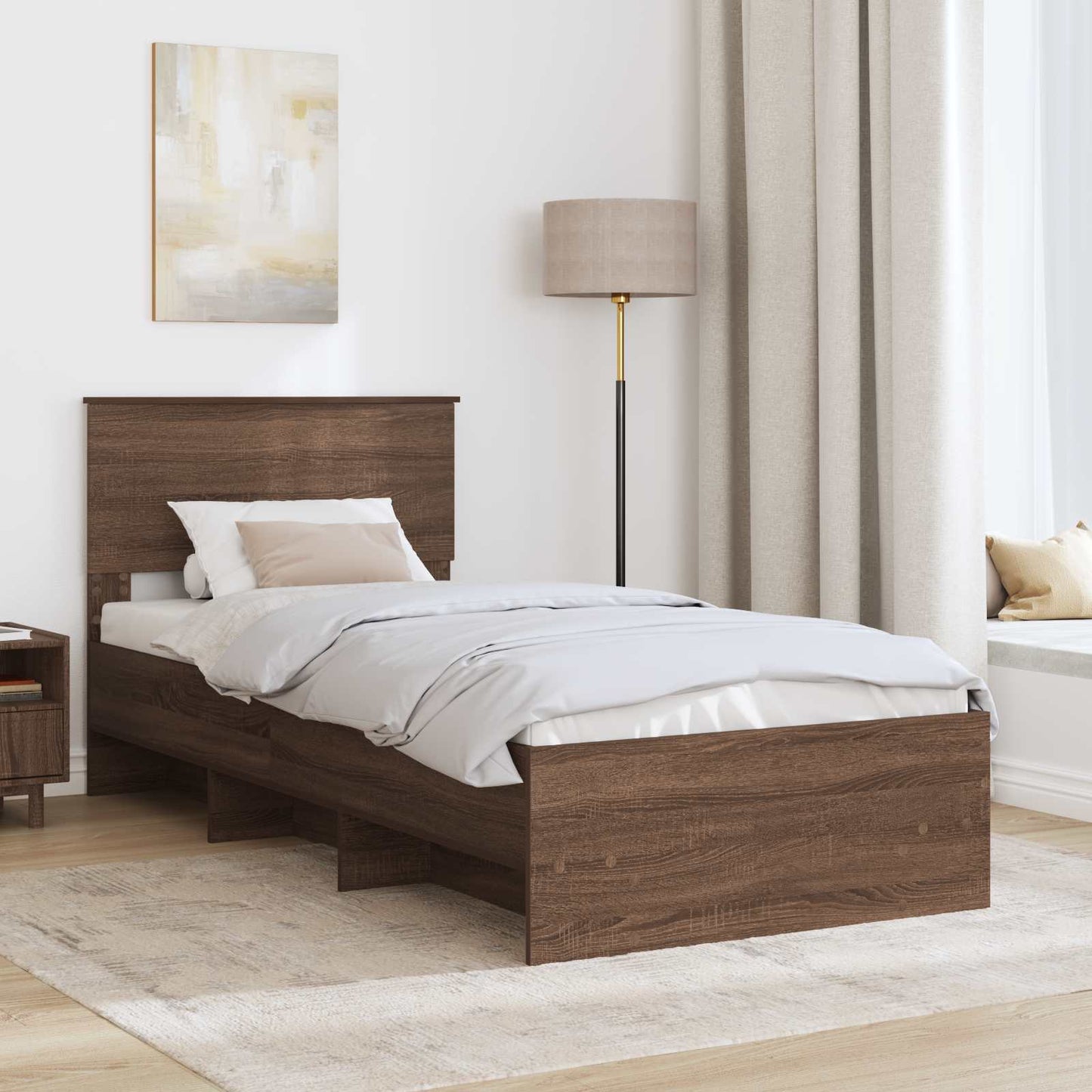 vidaXL Σκελετός Κρεβατιού Καφέ δρυς 80 x 200 cm Επεξεργασμένο ξύλο