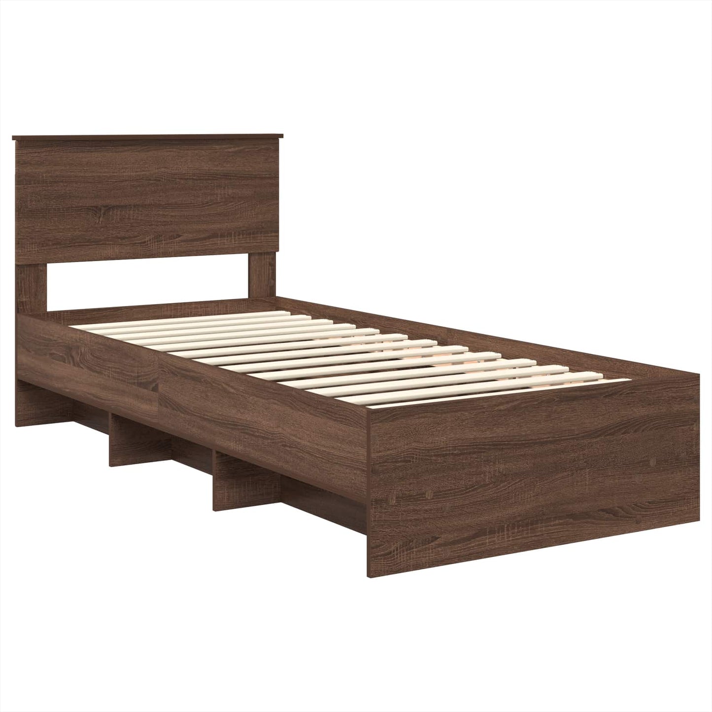 vidaXL Σκελετός Κρεβατιού Καφέ δρυς 80 x 200 cm Επεξεργασμένο ξύλο