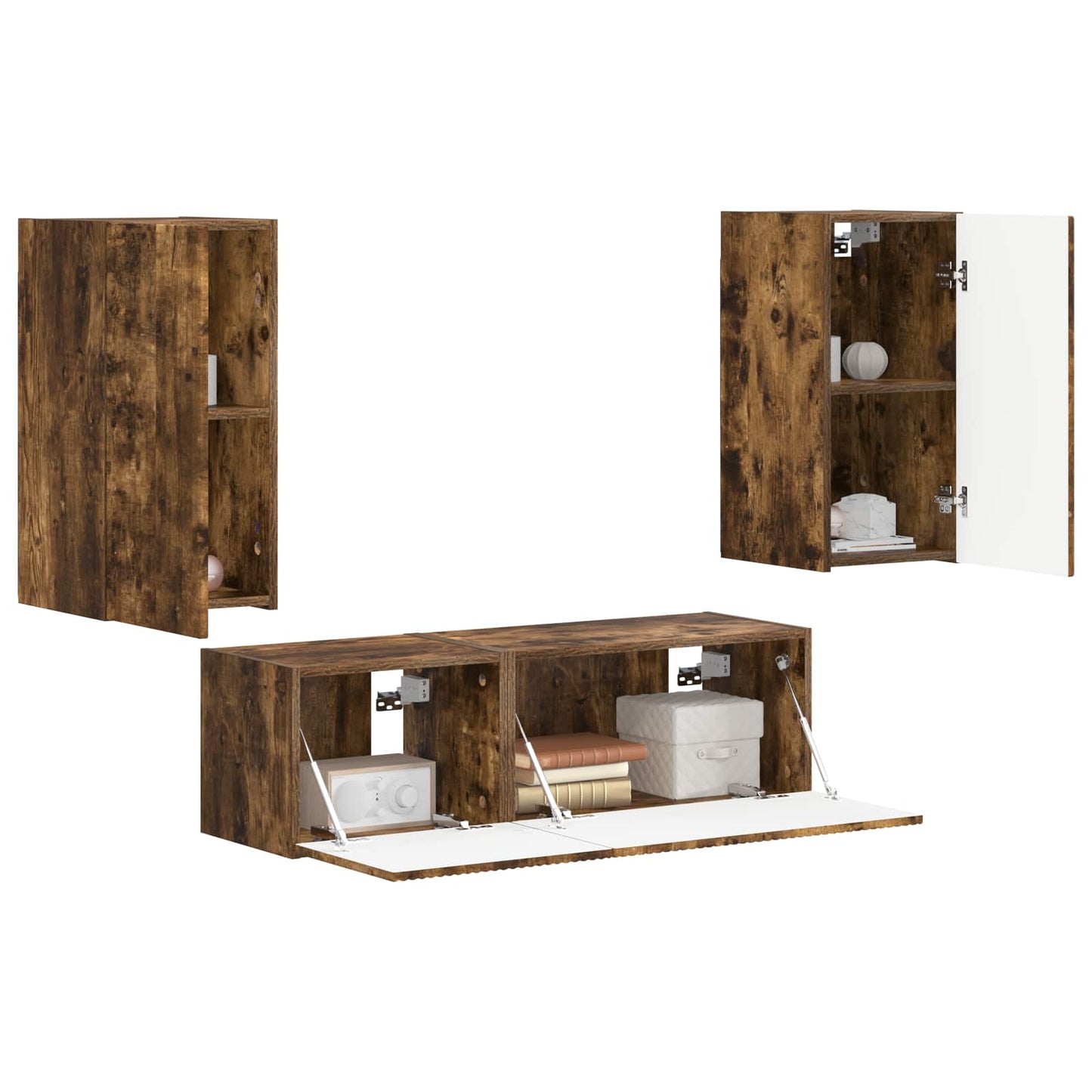 vidaXL Καπνιστό Δρύς 60 x 31 x 29,5 εκ