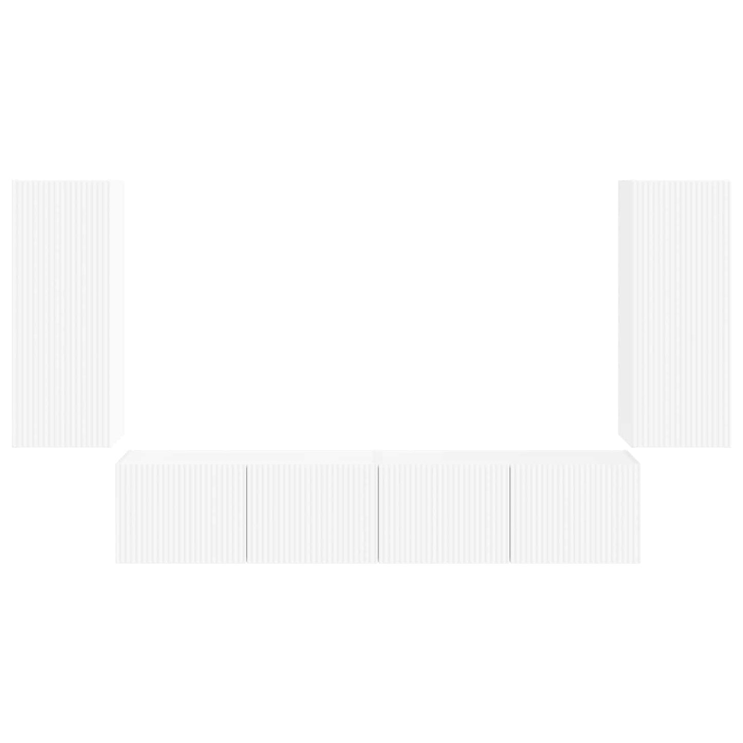 vidaXL Σετ τοίχου για τηλεόραση 4 pcs Λευκό Επεξεργασμένο ξύλο