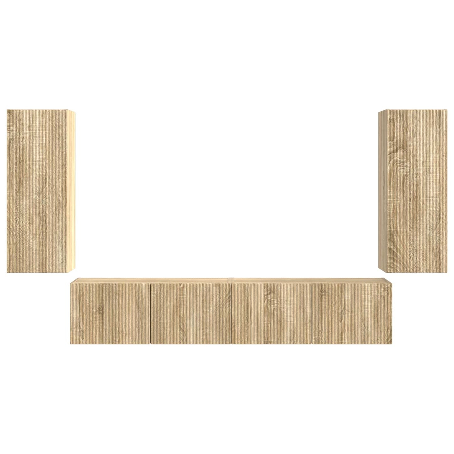 vidaXL Σετ τοίχου για τηλεόραση 4 pcs Δρύς Sonoma Επεξεργασμένο ξύλο
