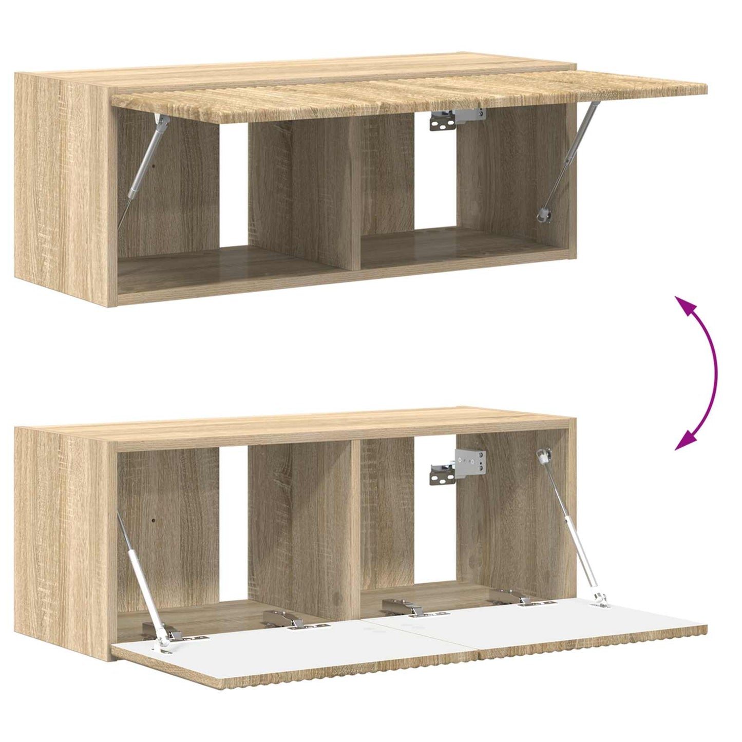 vidaXL Σετ τοίχου για τηλεόραση 4 pcs Δρύς Sonoma Επεξεργασμένο ξύλο