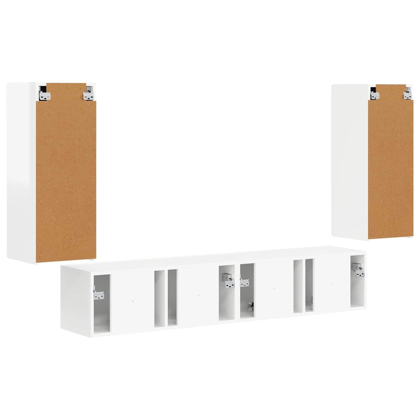 vidaXL Σετ τοίχου για τηλεόραση Επιτοίχιο 4 pcs Υψηλής γυαλάδας λευκό