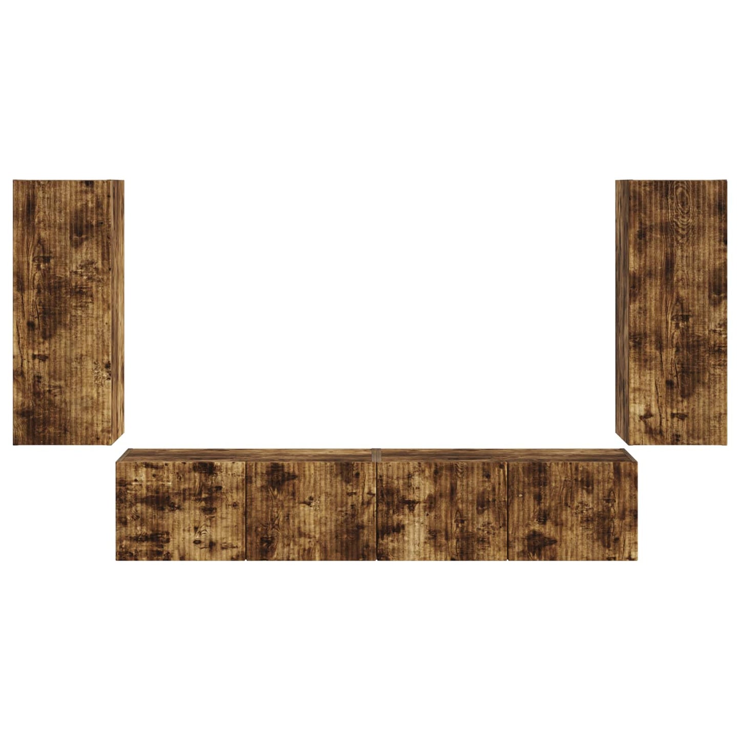 vidaXL Σετ τοίχου για τηλεόραση 4 pcs Καπνιστό Δρύς Επεξεργασμένο ξύλο