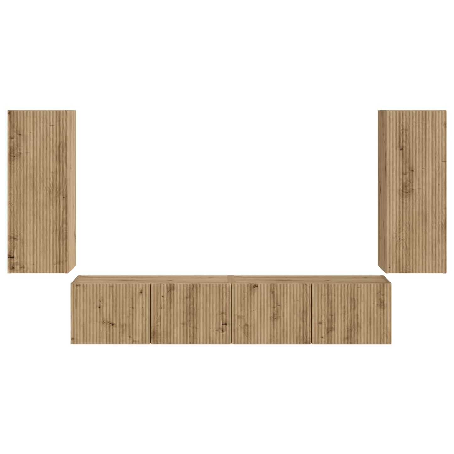 vidaXL Σετ τοίχου για τηλεόραση 4 pcs Artisan Oak Επεξεργασμένο ξύλο