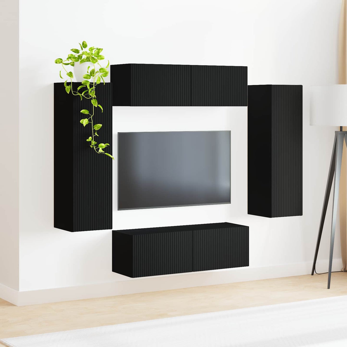 vidaXL Επιτοίχιο 4 pcs Μαύρο