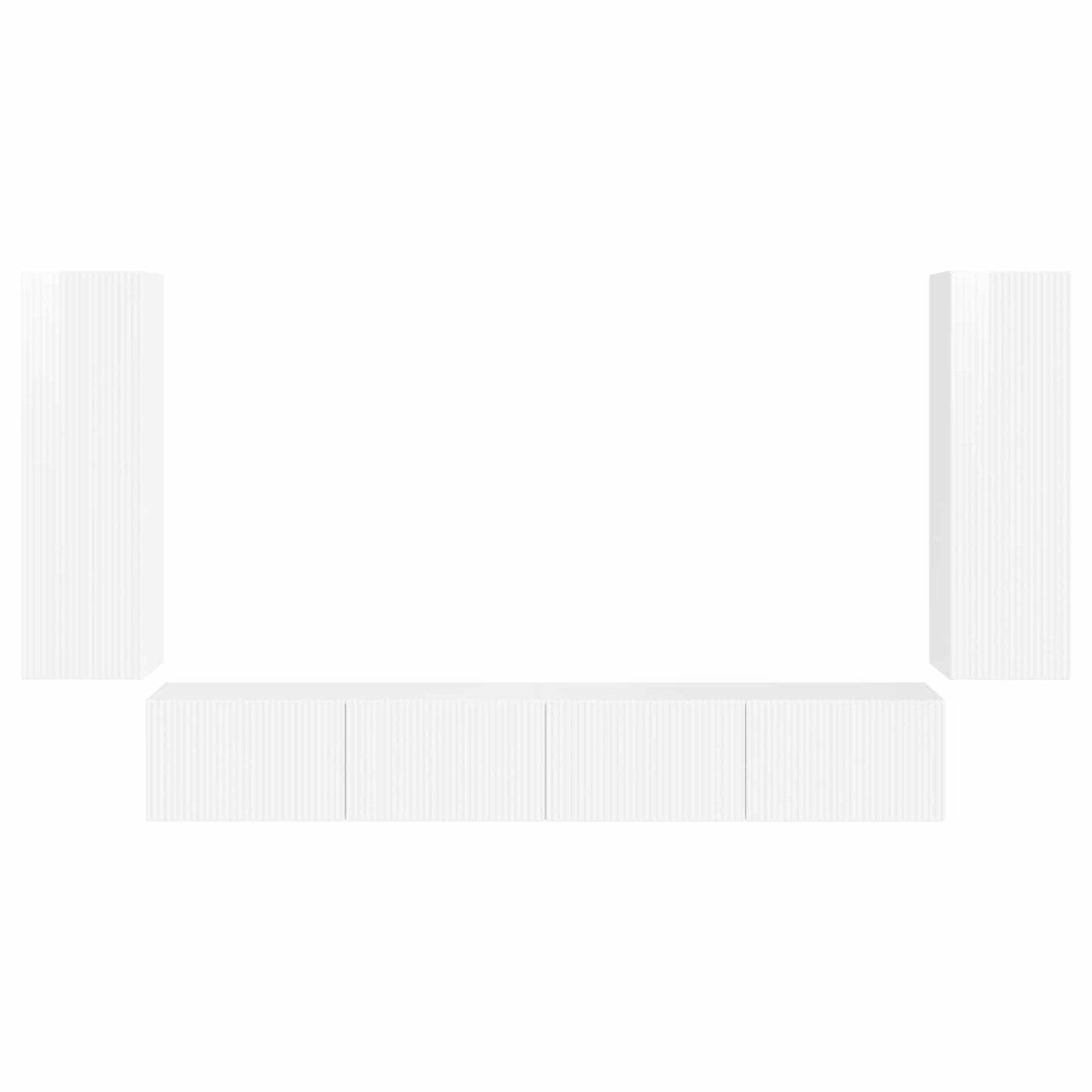 vidaXL Επιτοίχιο 4 pcs Υψηλής γυαλάδας λευκό