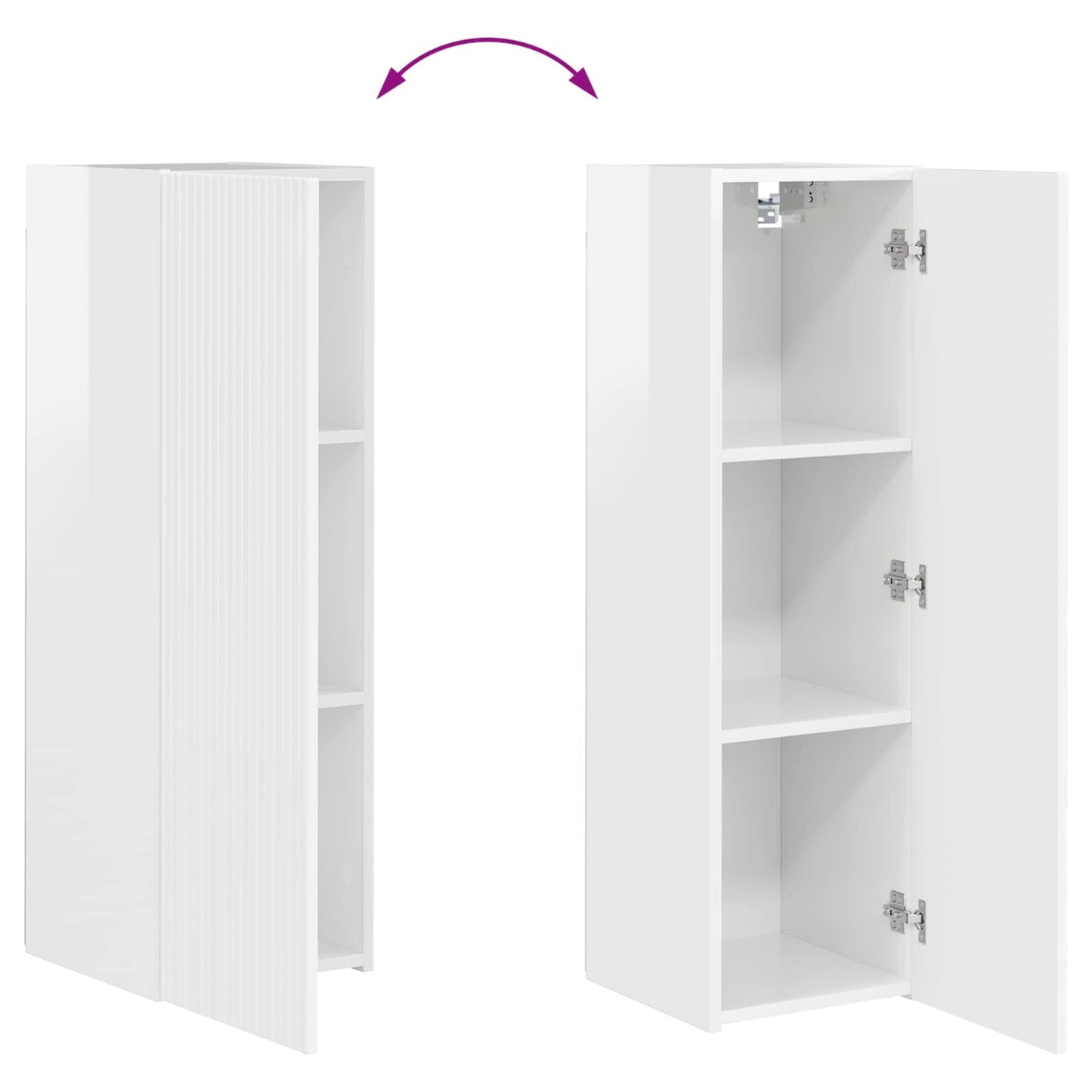 vidaXL Επιτοίχιο 4 pcs Υψηλής γυαλάδας λευκό