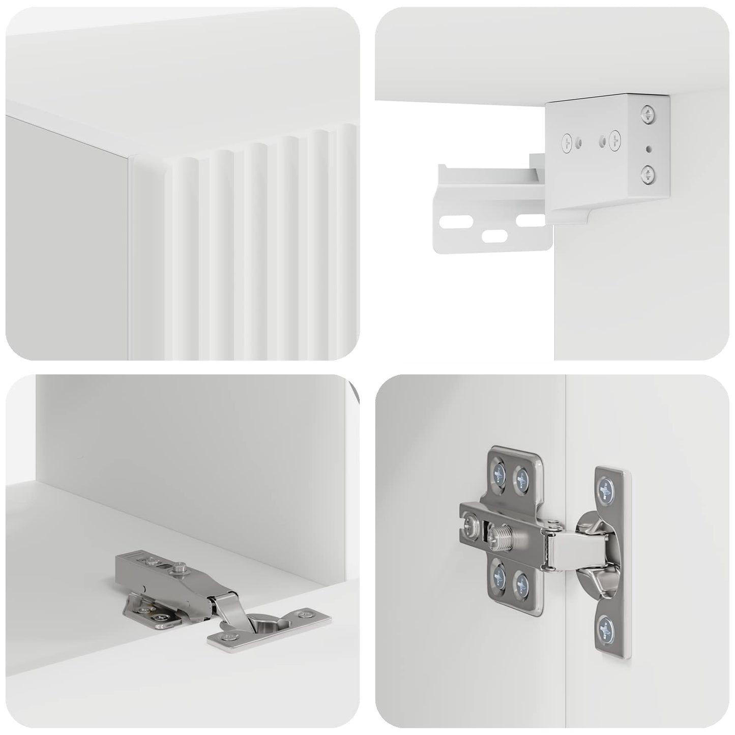 vidaXL Σετ τοίχου για τηλεόραση 4 pcs Λευκό Επεξεργασμένο ξύλο