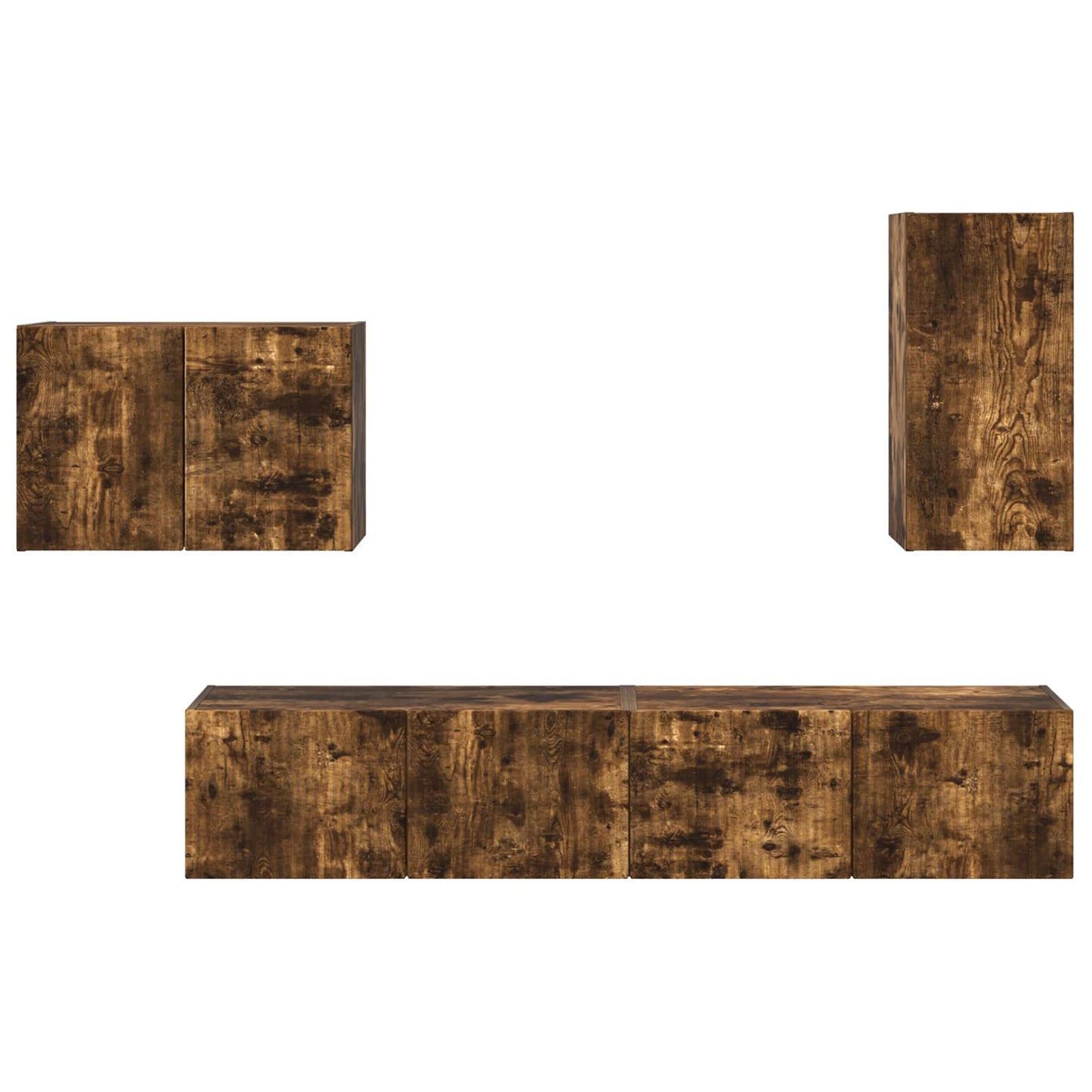 vidaXL Σετ τοίχου για τηλεόραση 4 pcs Καπνιστό Δρύς Επεξεργασμένο ξύλο