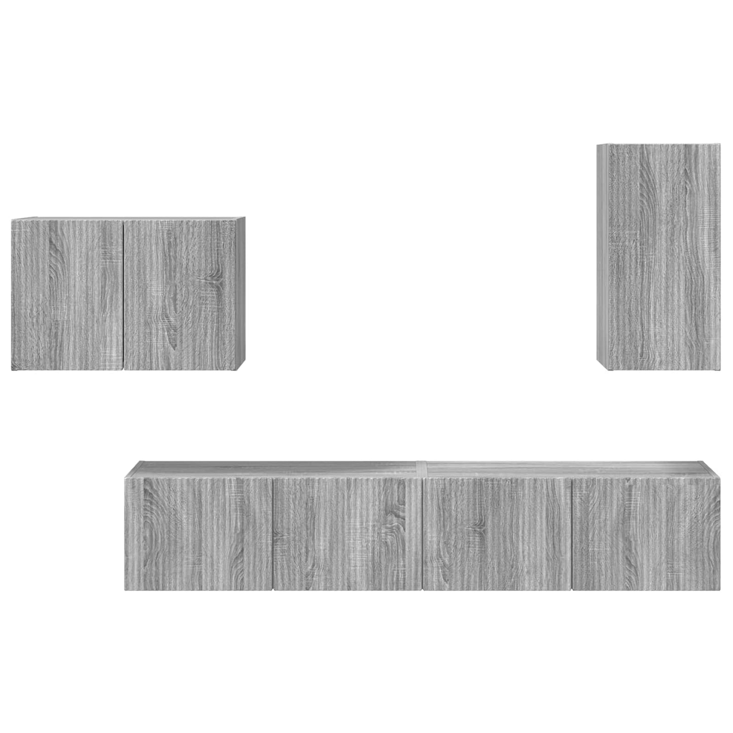 vidaXL Σετ τοίχου για τηλεόραση 4 pcs Γκρίζο Σονομα Επεξεργασμένο ξύλο