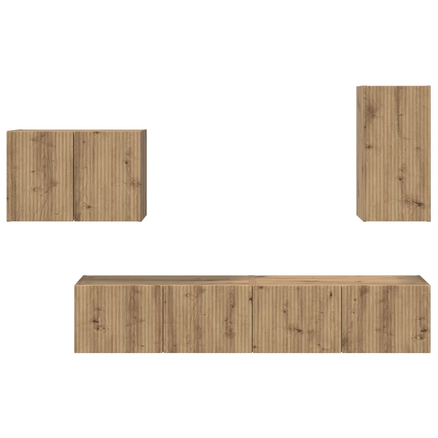 vidaXL Σετ τοίχου για τηλεόραση 4 pcs Artisan Oak Επεξεργασμένο ξύλο