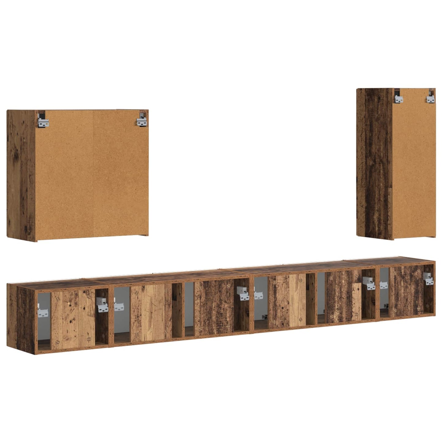 vidaXL Επιτοίχιο 6 pcs Παλιό Ξύλο