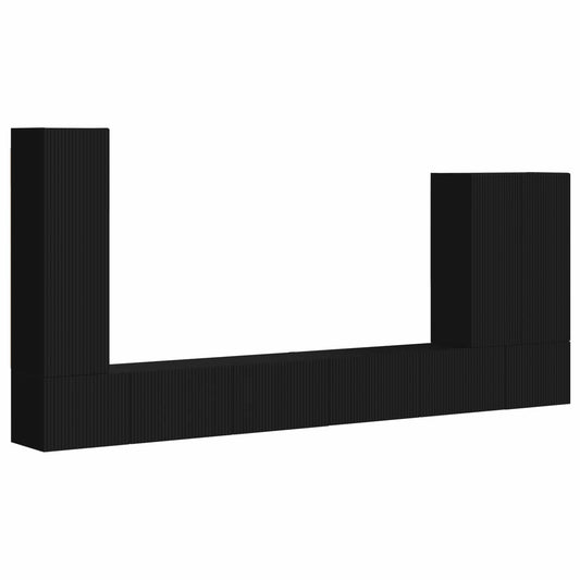 vidaXL Επιτοίχιο 6 pcs Μαύρο