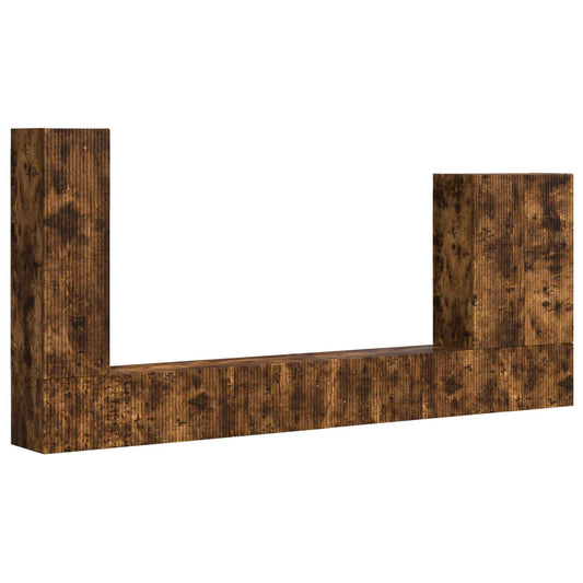 vidaXL Επιτοίχιο 6 pcs Καπνιστό Δρύς