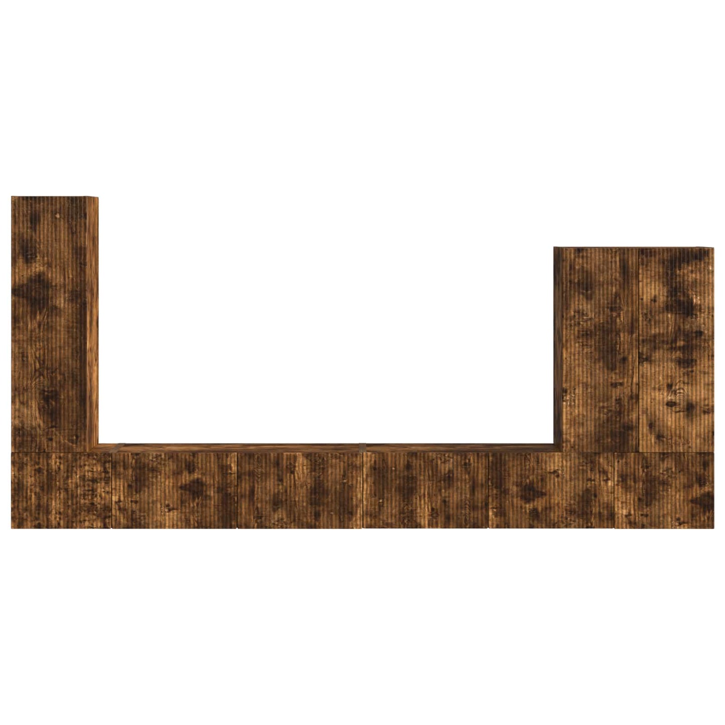 vidaXL Επιτοίχιο 6 pcs Καπνιστό Δρύς