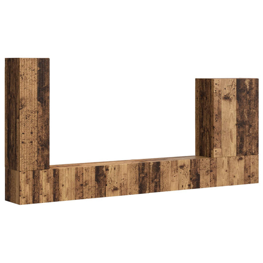 vidaXL Επιτοίχιο 6 pcs Παλιό Ξύλο