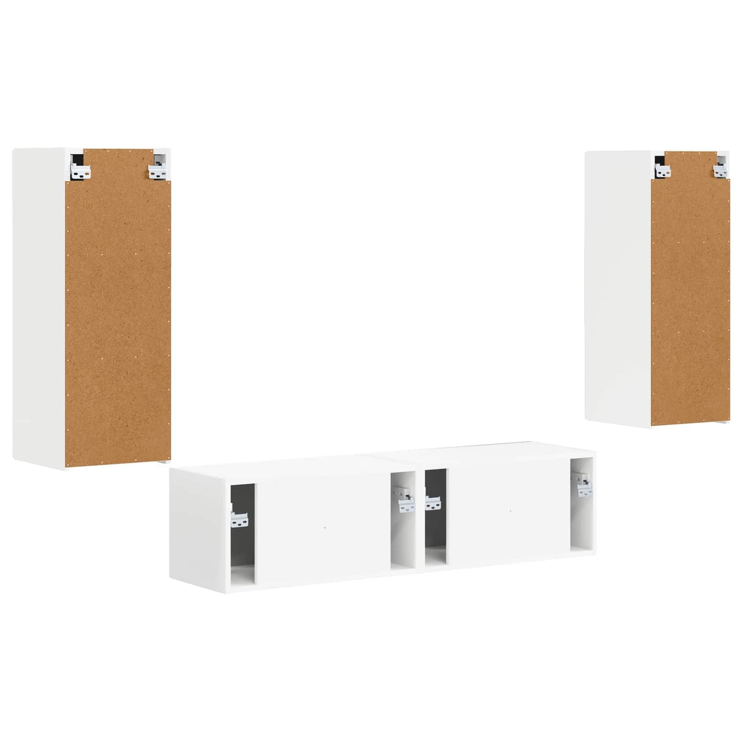 vidaXL Σετ επίπλου τηλεόρασης Επιτοίχιο 2 pcs Λευκό Επεξεργασμένο ξύλο