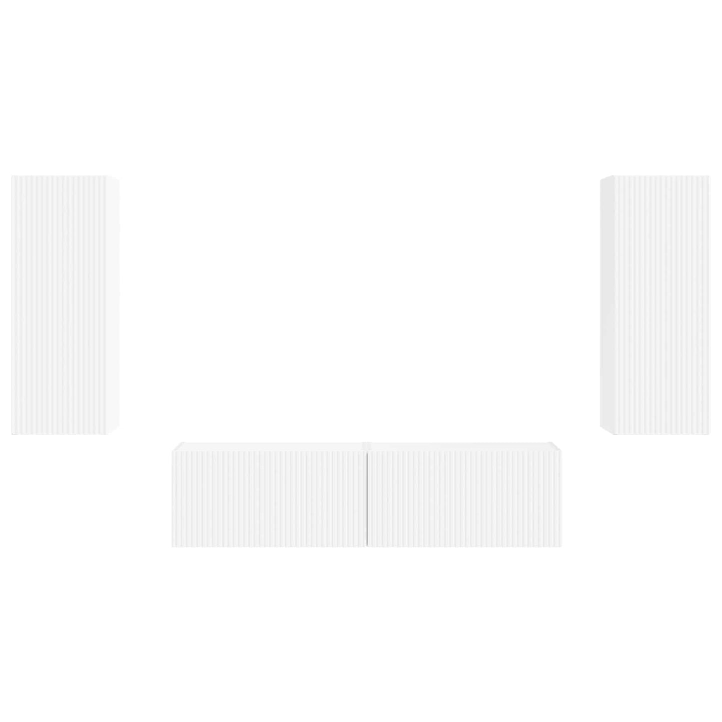 vidaXL Σετ επίπλου τηλεόρασης Επιτοίχιο 2 pcs Λευκό Επεξεργασμένο ξύλο