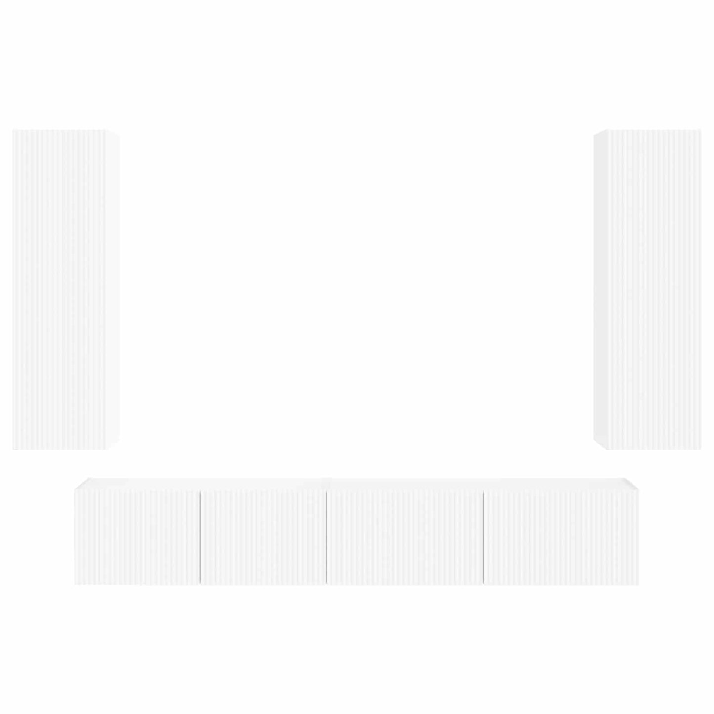 vidaXL Σετ επίπλου τηλεόρασης Επιτοίχιο 3 pcs Λευκό Επεξεργασμένο ξύλο