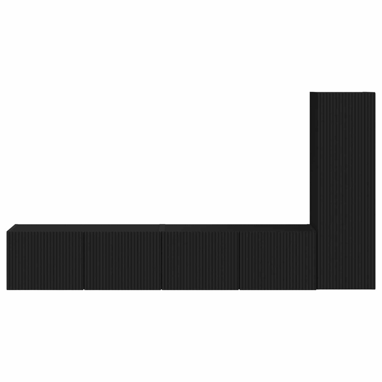 vidaXL Σετ επίπλου τηλεόρασης Επιτοίχιο 2 pcs Μαύρο Επεξεργασμένο ξύλο