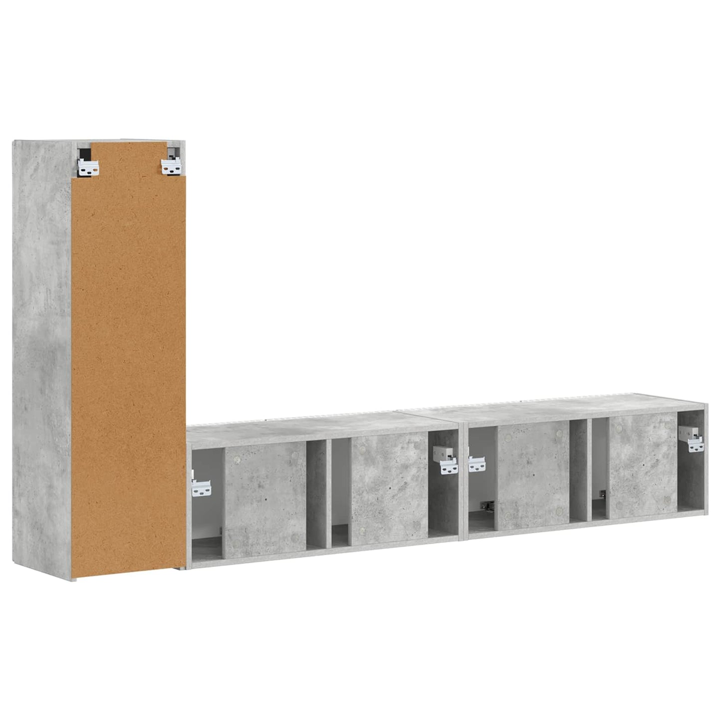 vidaXL Σετ επίπλου τηλεόρασης 2 pcs Σκυρόδεμα Γκρι Επεξεργασμένο ξύλο