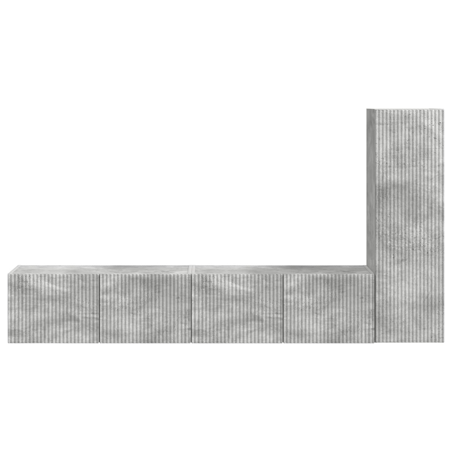 vidaXL Σετ επίπλου τηλεόρασης 2 pcs Σκυρόδεμα Γκρι Επεξεργασμένο ξύλο