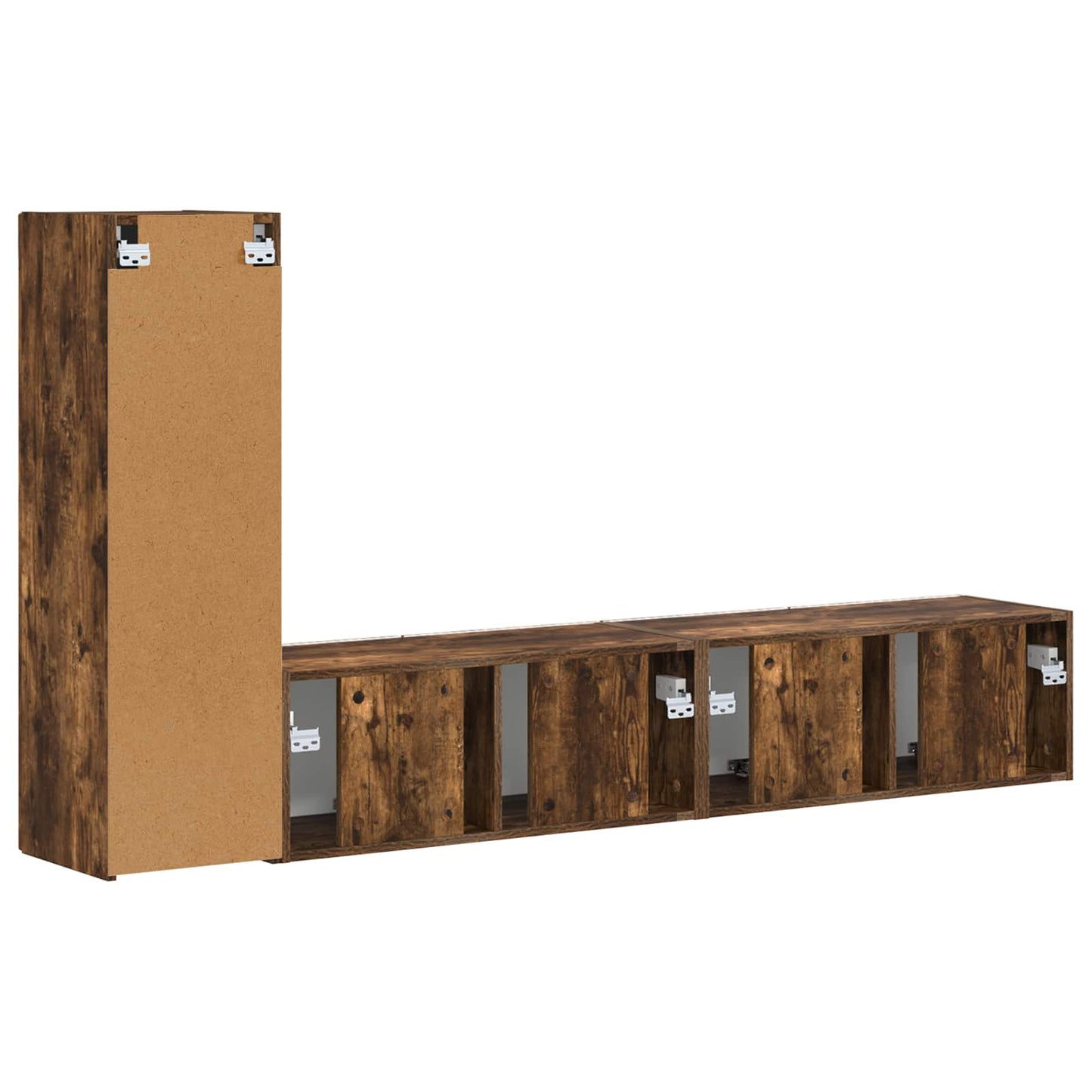 vidaXL Σετ επίπλου τηλεόρασης 2 pcs Καπνιστό Δρύς Επεξεργασμένο ξύλο