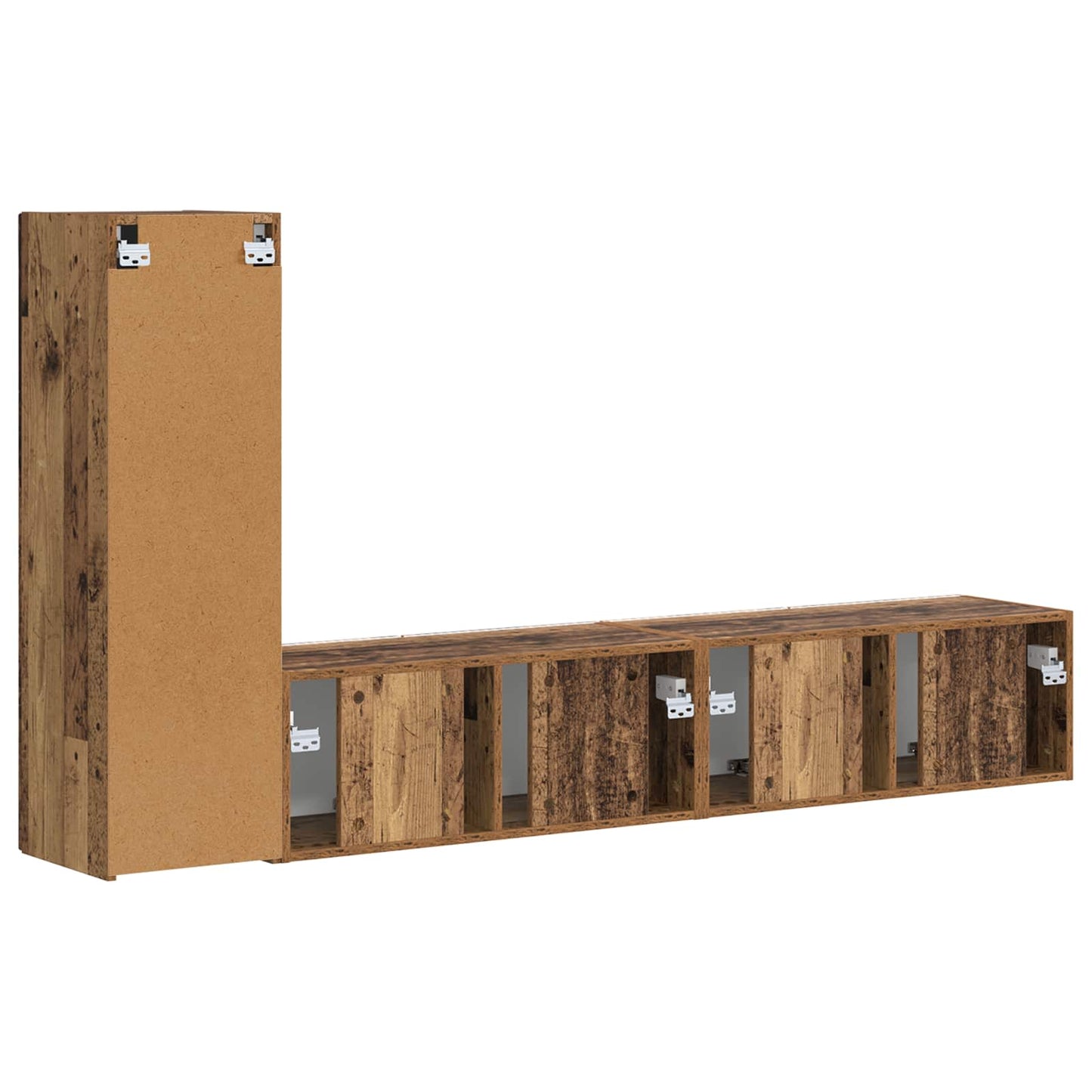 vidaXL Σετ επίπλου τηλεόρασης 2 pcs Παλιό ξύλο Επεξεργασμένο ξύλο