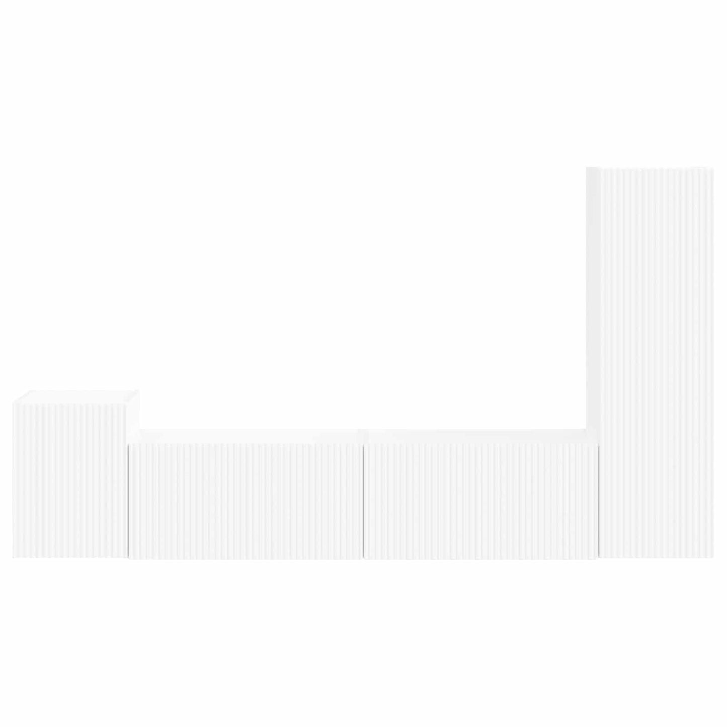 vidaXL Σετ επίπλου τηλεόρασης Επιτοίχιο 4 pcs Λευκό Επεξεργασμένο ξύλο