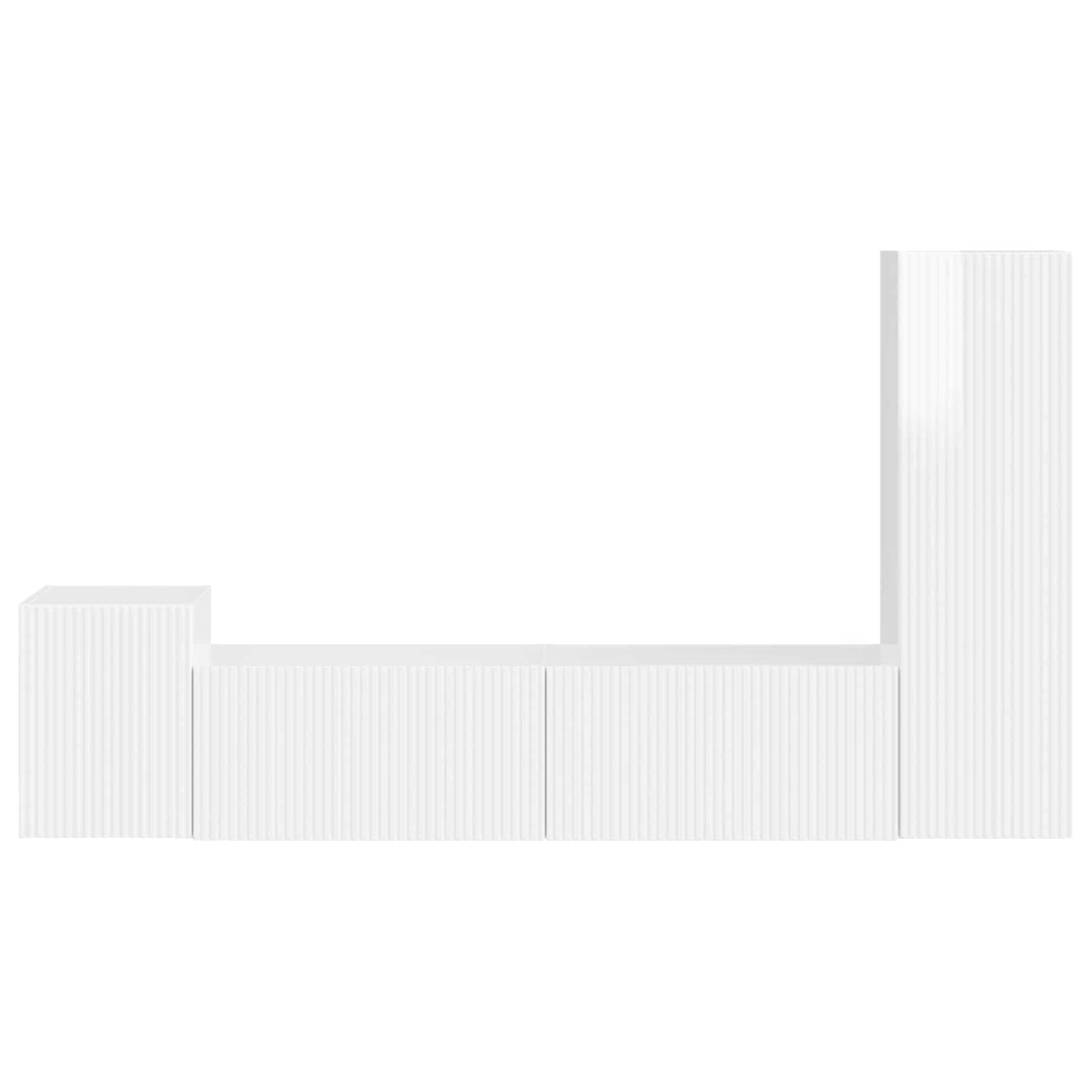 vidaXL Σετ επίπλου τηλεόρασης Επιτοίχιο 4 pcs Υψηλής γυαλάδας λευκό