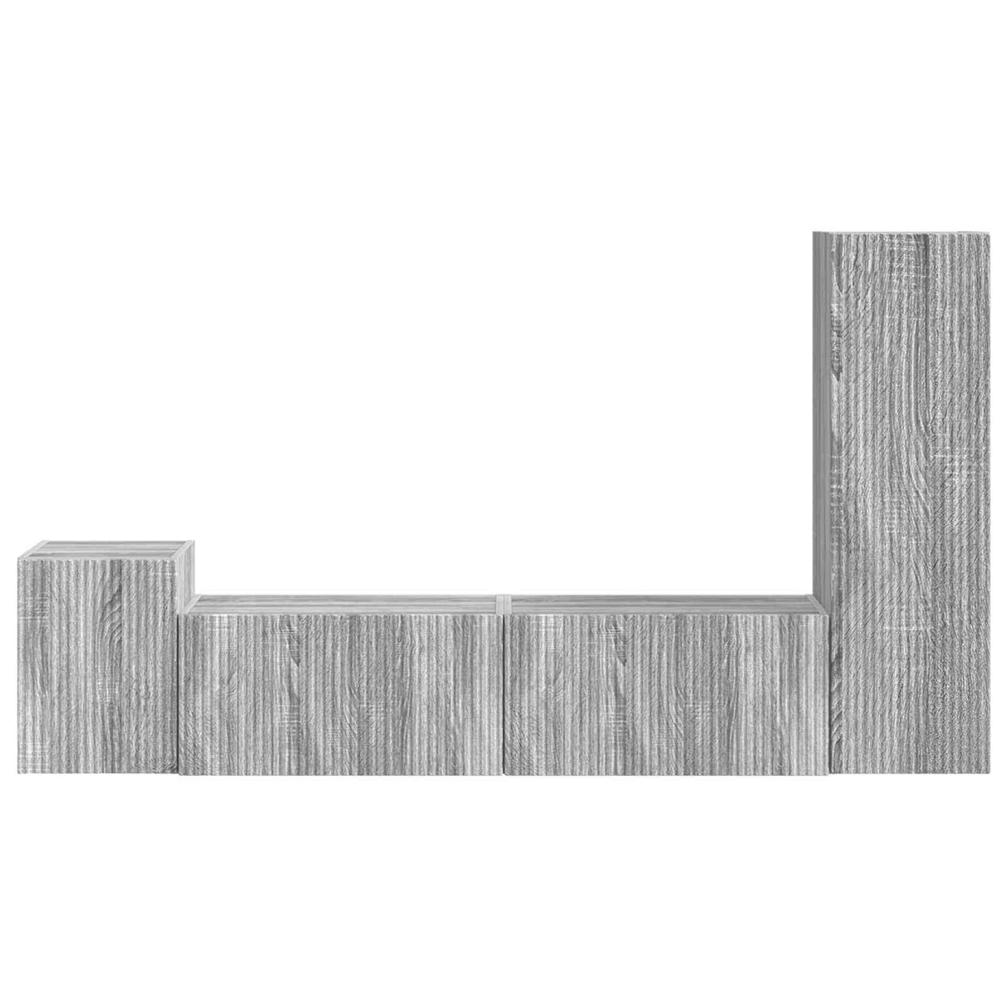 vidaXL Σετ επίπλου τηλεόρασης 4 pcs Γκρίζο Σονομα Επεξεργασμένο ξύλο