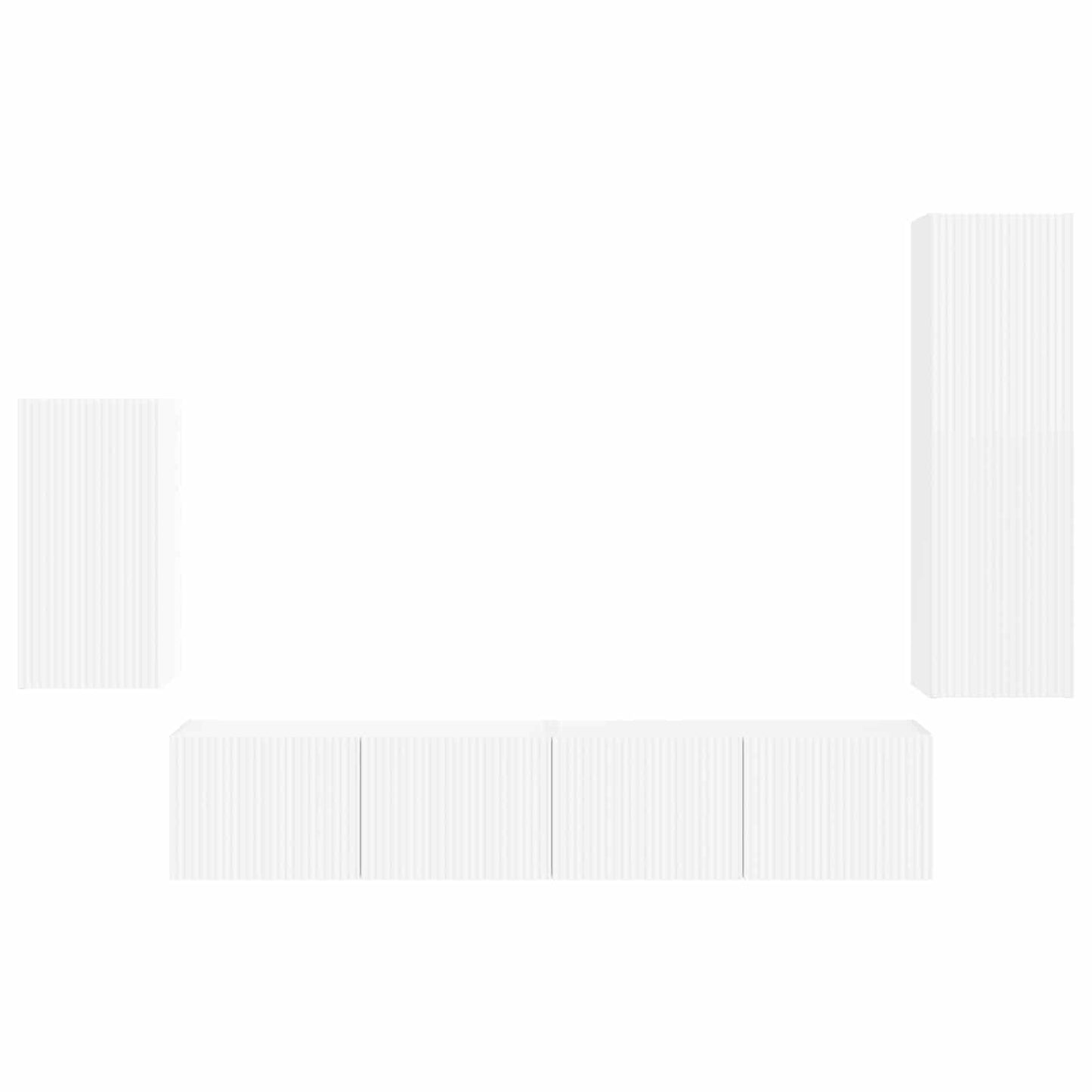 vidaXL Σετ επίπλου τηλεόρασης Επιτοίχιο 3 pcs Λευκό Επεξεργασμένο ξύλο