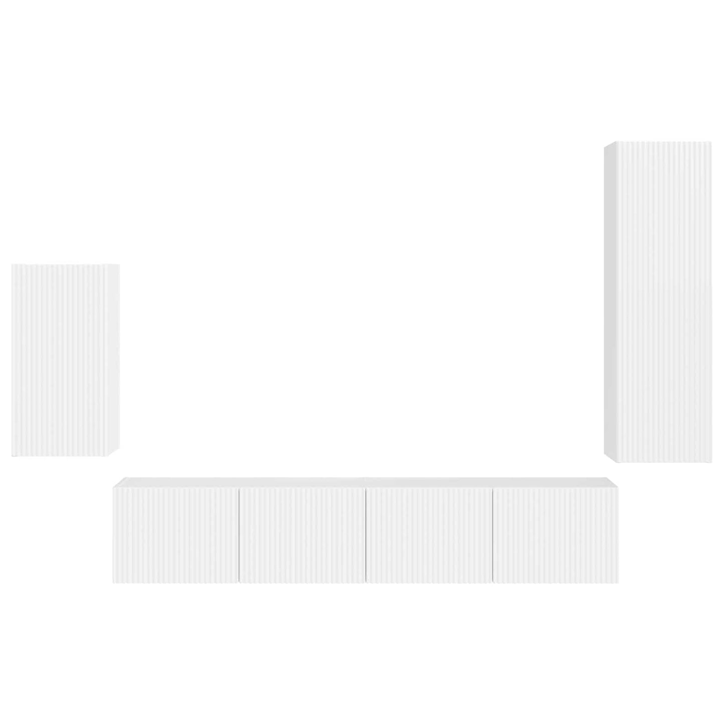 vidaXL Σετ επίπλου τηλεόρασης Επιτοίχιο 3 pcs Υψηλής γυαλάδας λευκό