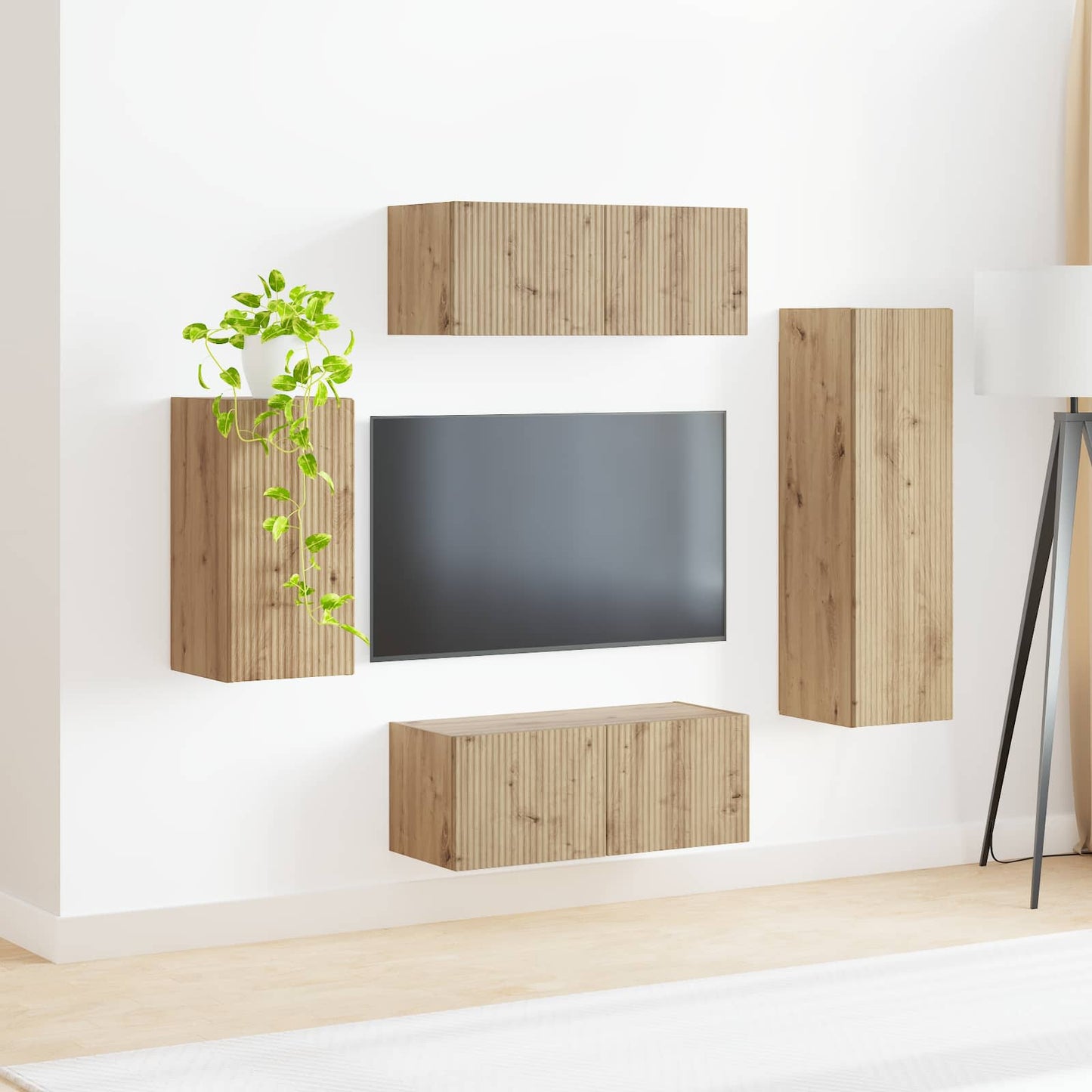vidaXL Σετ επίπλου τηλεόρασης 3 pcs Artisan Oak Επεξεργασμένο ξύλο
