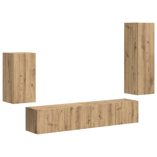 vidaXL Σετ επίπλου τηλεόρασης 3 pcs Artisan Oak Επεξεργασμένο ξύλο