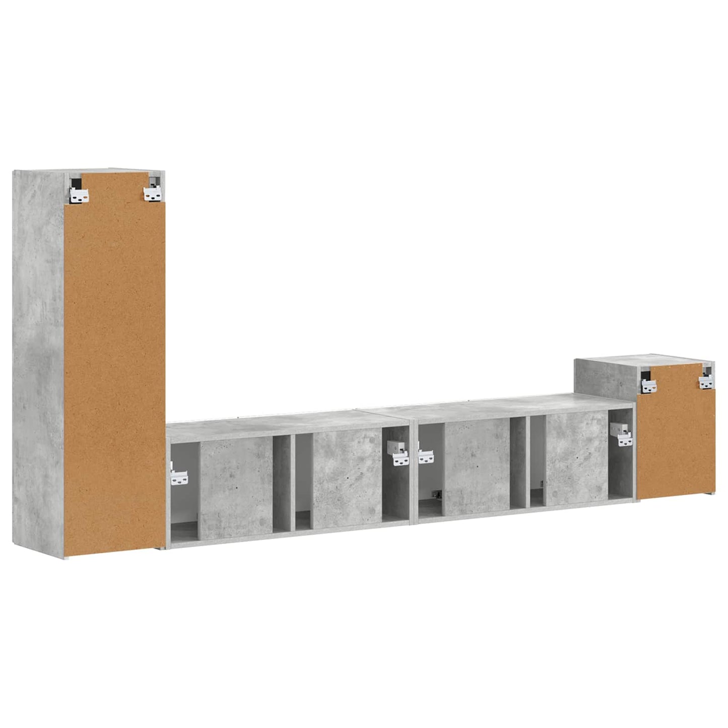 vidaXL Σετ επίπλου τηλεόρασης 3 pcs Σκυρόδεμα Γκρι Επεξεργασμένο ξύλο