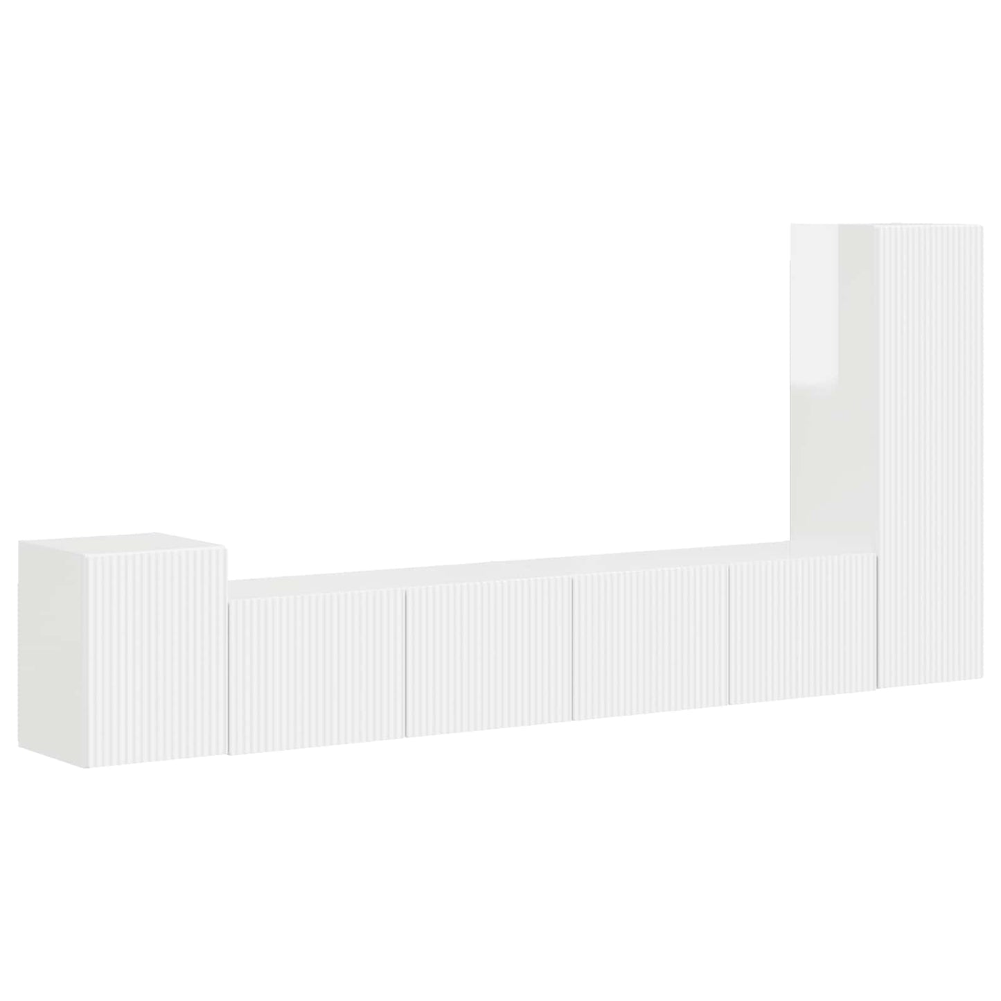 vidaXL Σετ επίπλου τηλεόρασης Επιτοίχιο 3 pcs Υψηλής γυαλάδας λευκό