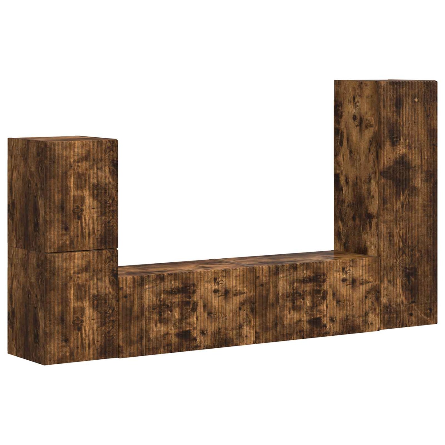 vidaXL Σετ επίπλου τηλεόρασης 4 pcs Καπνιστό Δρύς Επεξεργασμένο ξύλο