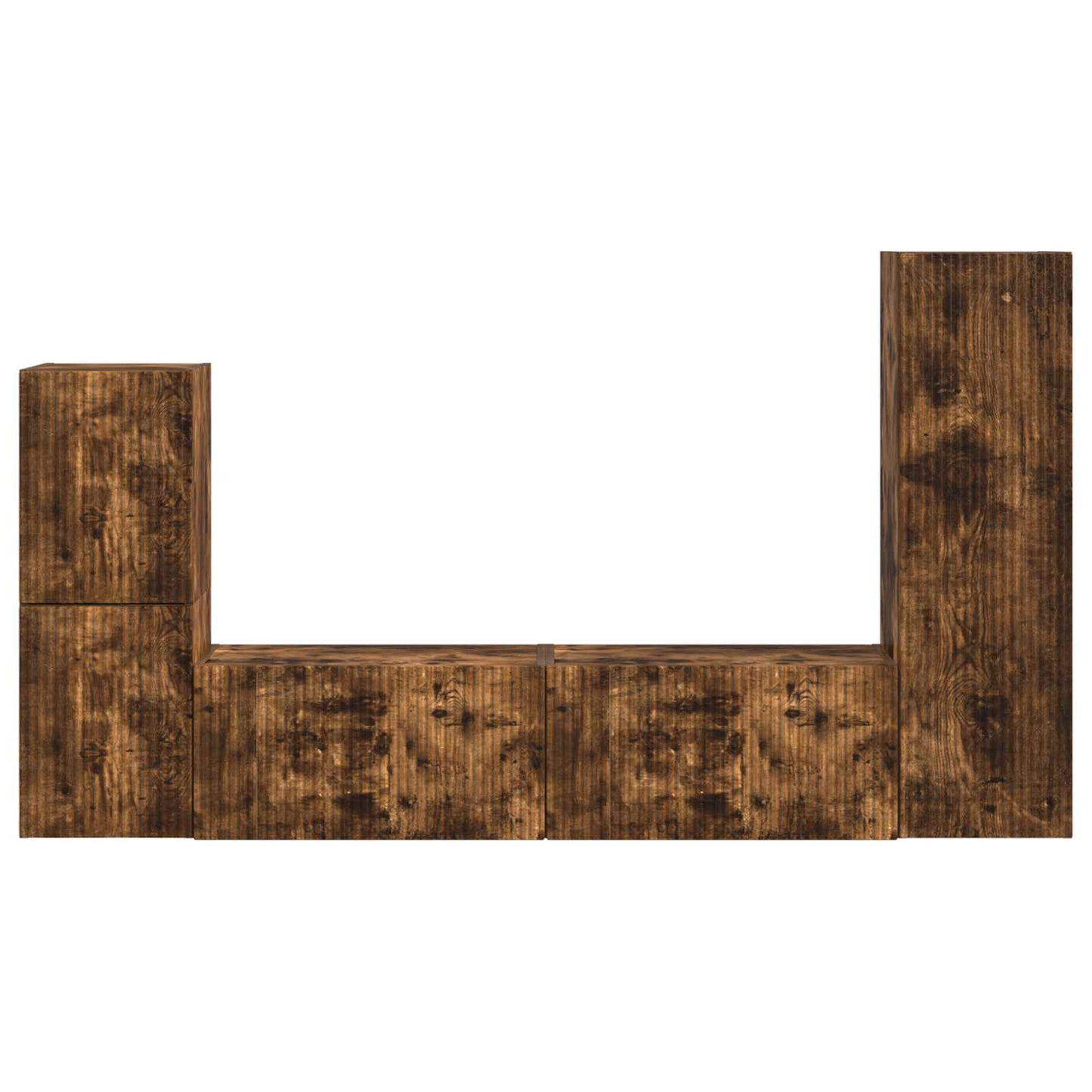 vidaXL Σετ επίπλου τηλεόρασης 4 pcs Καπνιστό Δρύς Επεξεργασμένο ξύλο