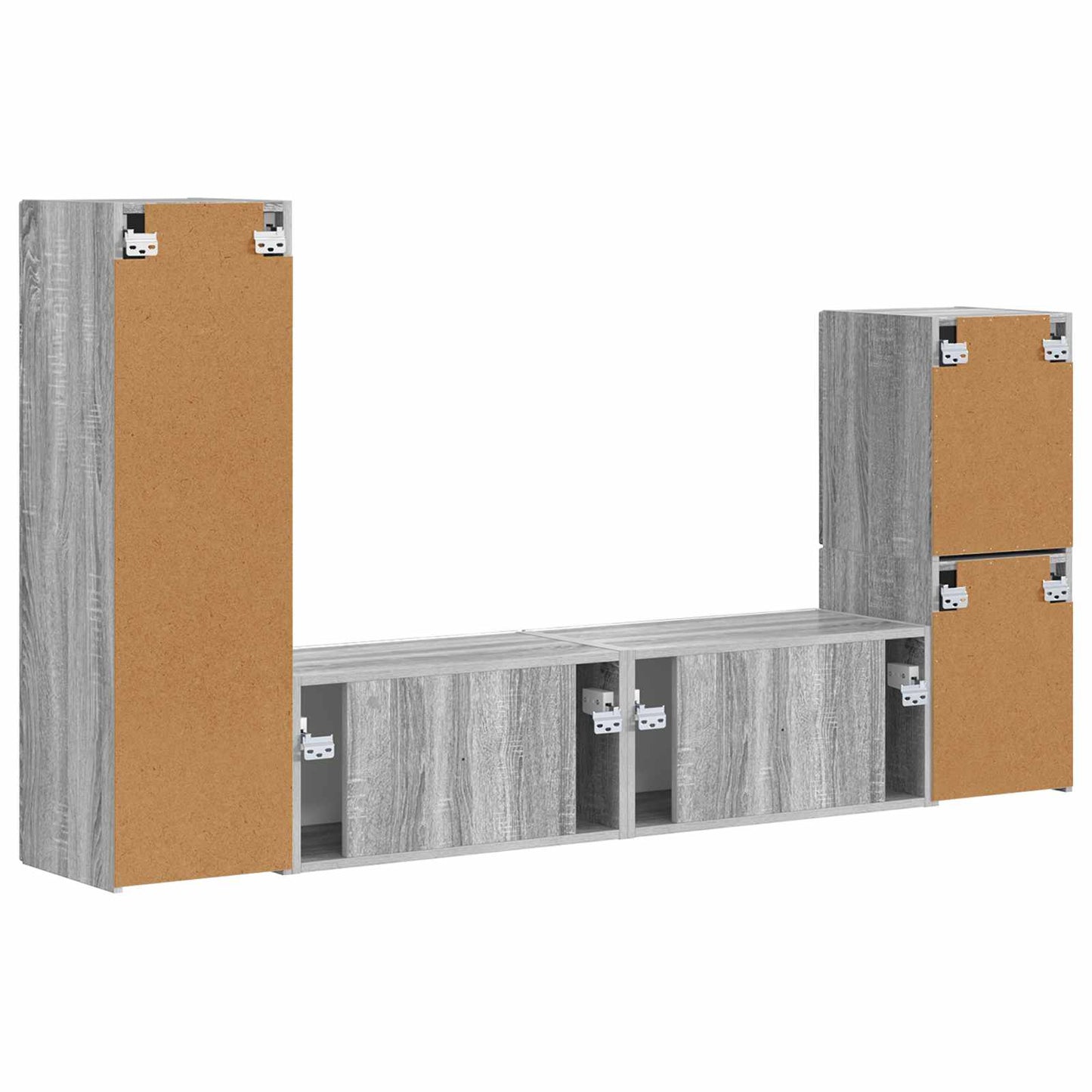 vidaXL Σετ επίπλου τηλεόρασης 4 pcs Γκρίζο Σονομα Επεξεργασμένο ξύλο