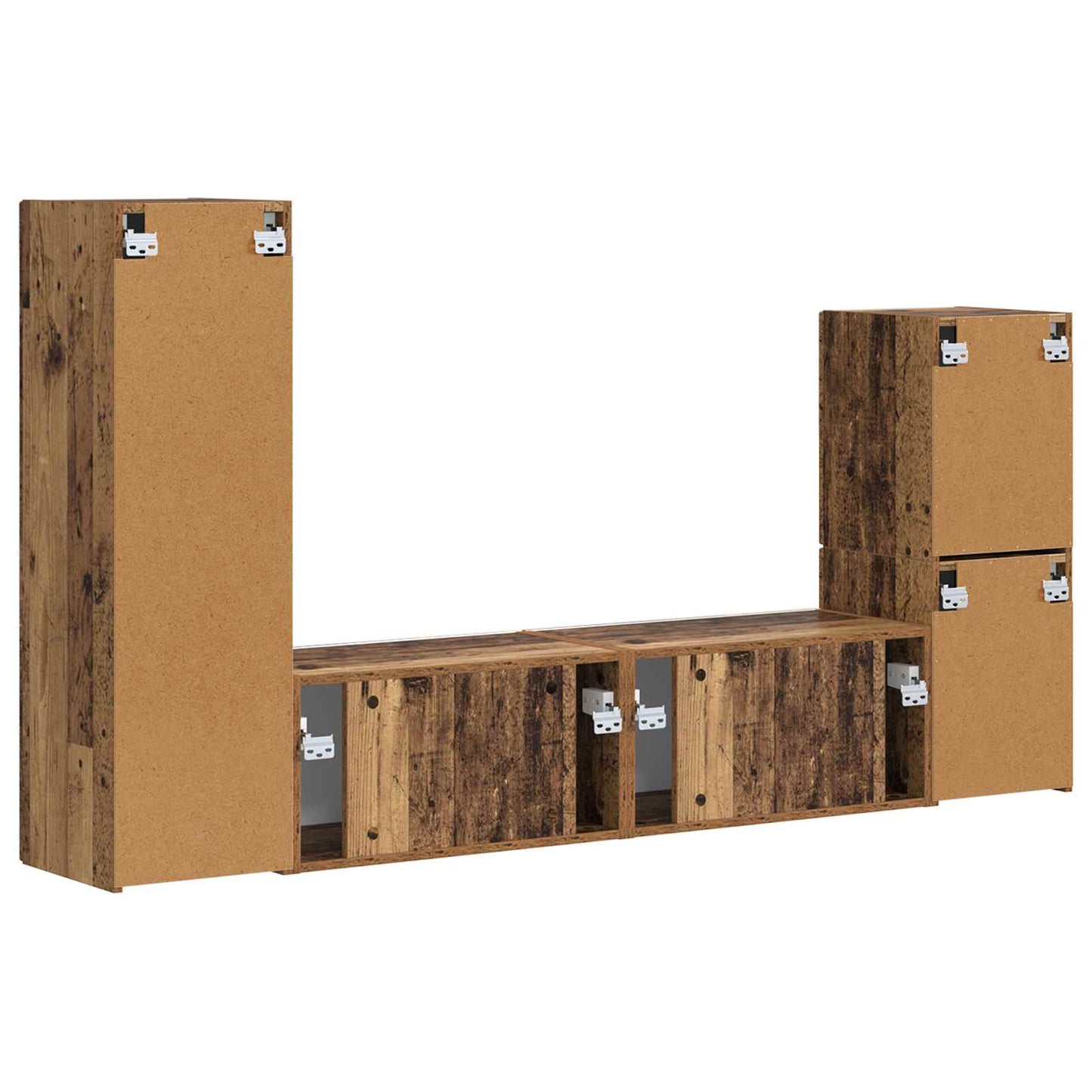 vidaXL Σετ επίπλου τηλεόρασης 4 pcs Παλιό ξύλο Επεξεργασμένο ξύλο