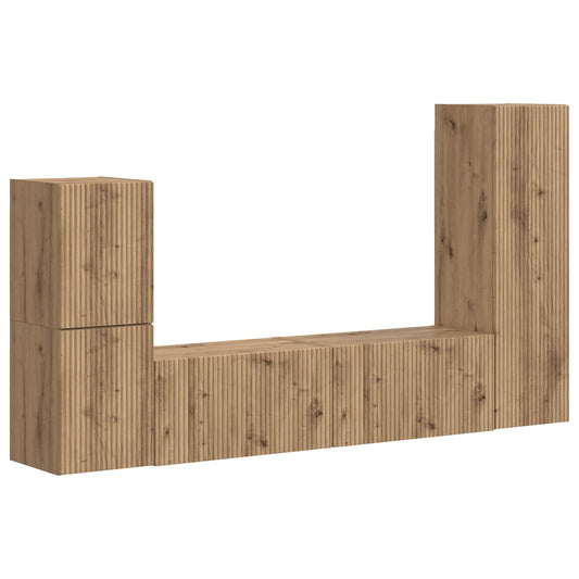 vidaXL Σετ επίπλου τηλεόρασης 4 pcs Artisan Oak Επεξεργασμένο ξύλο