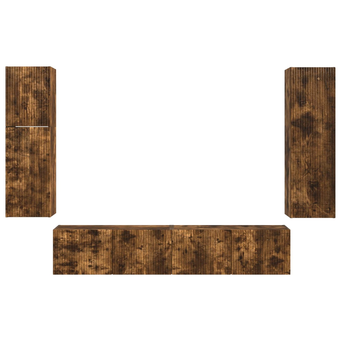 vidaXL Σετ επίπλου τηλεόρασης 4 pcs Καπνιστό Δρύς Επεξεργασμένο ξύλο