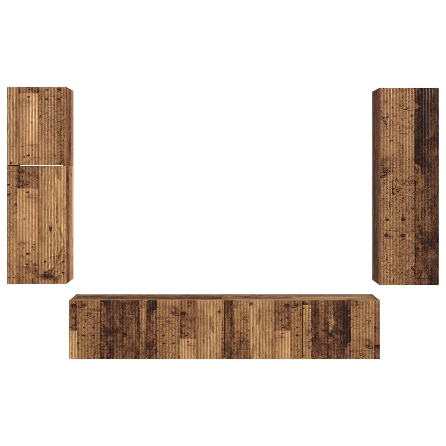 vidaXL Σετ επίπλου τηλεόρασης 4 pcs Παλιό ξύλο Επεξεργασμένο ξύλο