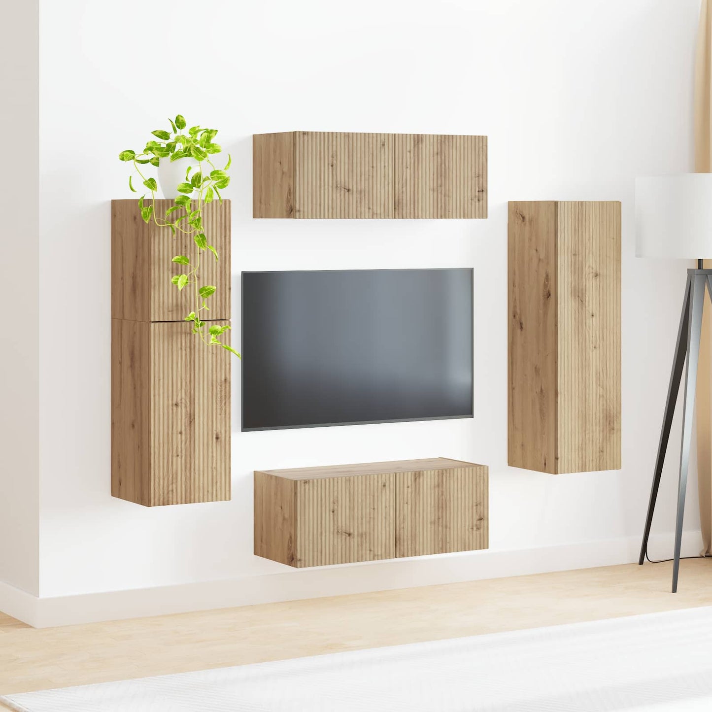 vidaXL Σετ επίπλου τηλεόρασης 4 pcs Artisan Oak Επεξεργασμένο ξύλο