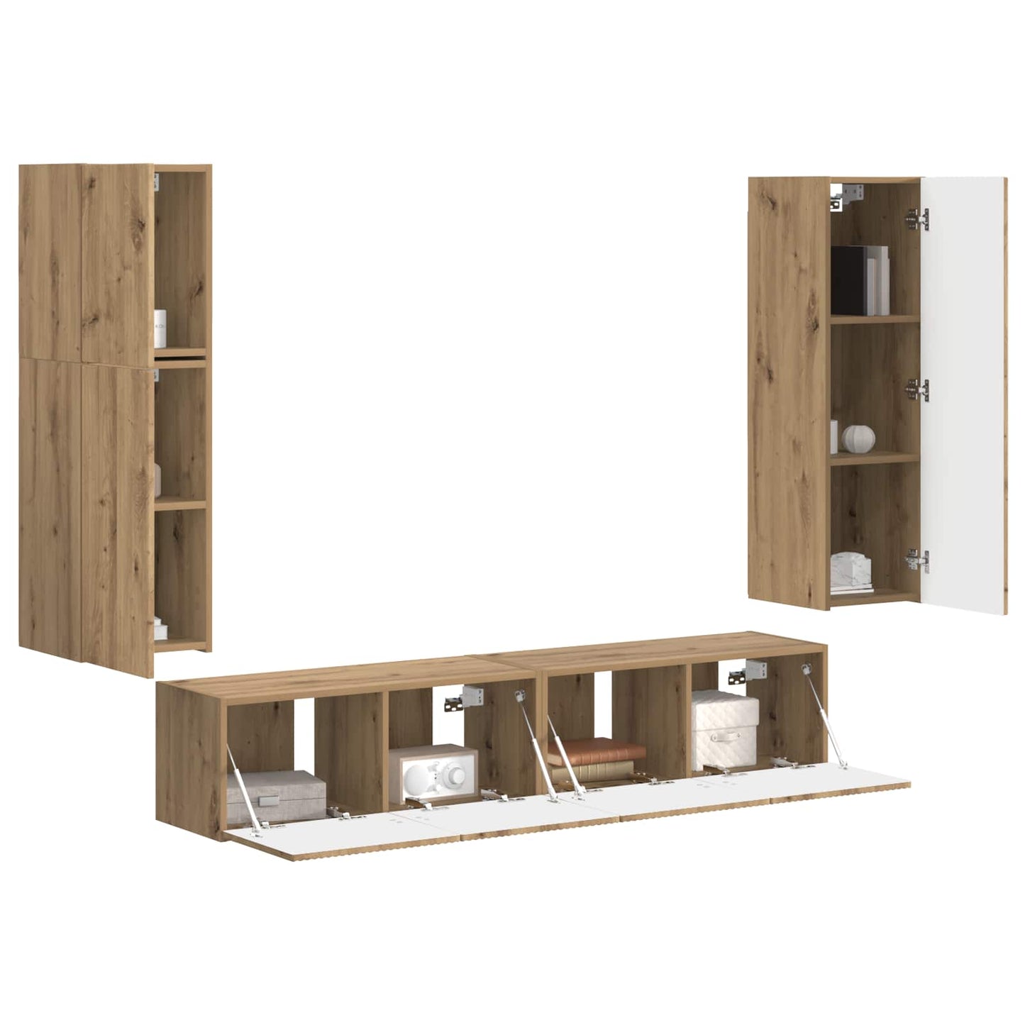 vidaXL Σετ επίπλου τηλεόρασης 4 pcs Artisan Oak Επεξεργασμένο ξύλο