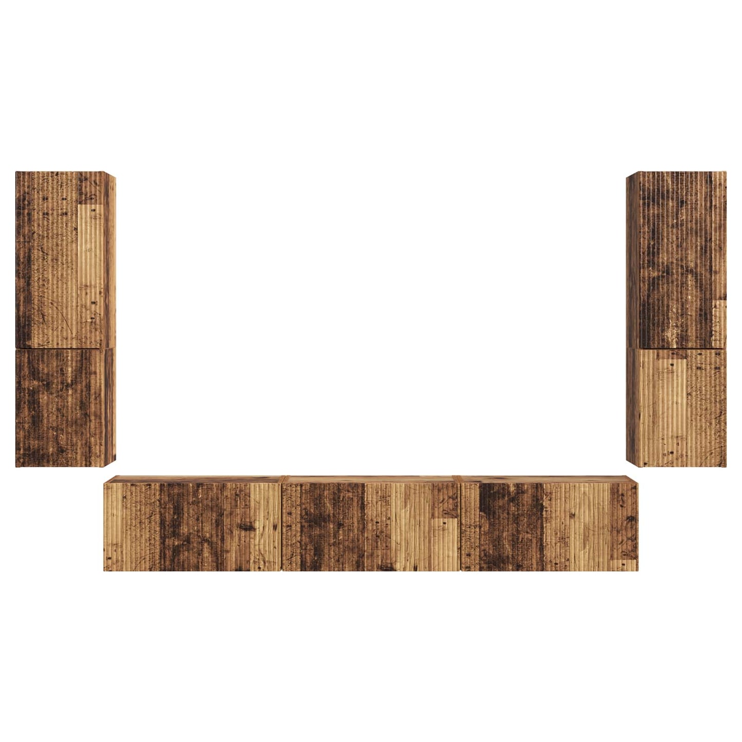 vidaXL Σετ επίπλου τηλεόρασης 4 pcs Παλιό ξύλο Επεξεργασμένο ξύλο