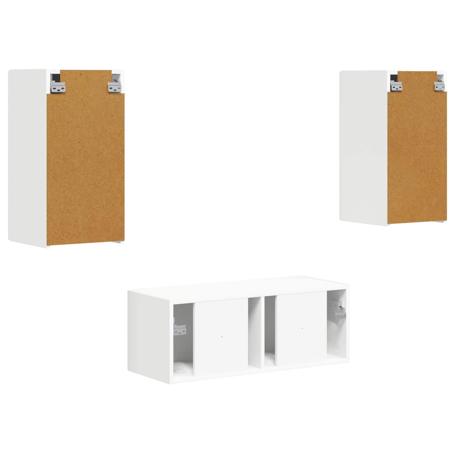 vidaXL Σετ επίπλου τηλεόρασης Επιτοίχιο 6 pcs Λευκό Επεξεργασμένο ξύλο