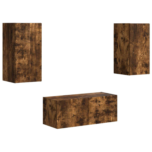 vidaXL Σετ επίπλου τηλεόρασης 6 pcs Καπνιστό Δρύς Επεξεργασμένο ξύλο